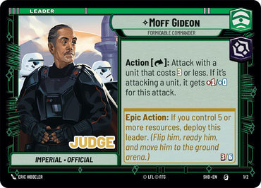 Moff Gideon - Formidable Commander (1/2) (Judge Promo) (1/2) [Shadows of the Galaxy Promos]