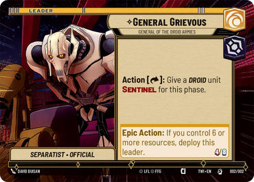 General Grievous - General of the Droid Armies (002/002) (Hyperspace) (Prerelease Promos) (002/002) [Shadows of the Galaxy Promos]