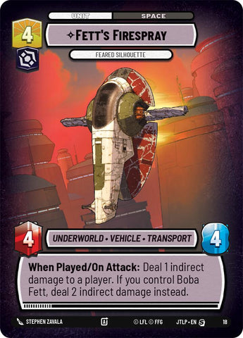 Fett's Firespray - Feared Silhouette (18) (18) [Jump to Lightspeed: Weekly Play]