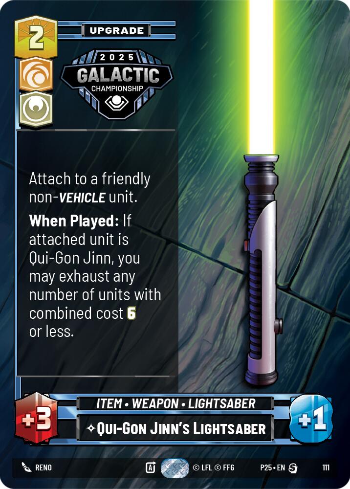 Qui-Gon Jinn's Lightsaber (111) (111) [Organized Play Promos]