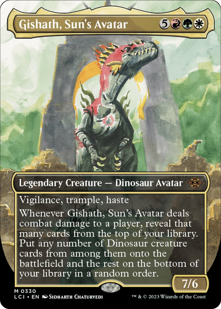 Gishath, Sun's Avatar (Borderless) [The Lost Caverns of Ixalan]