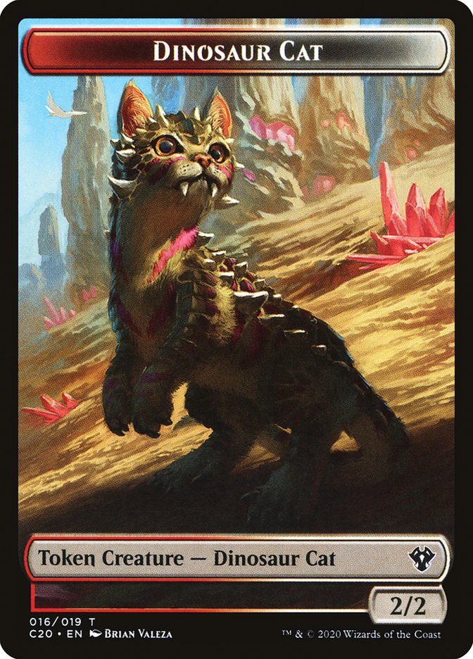 Dinosaur Cat Token [Commander 2020 Tokens]